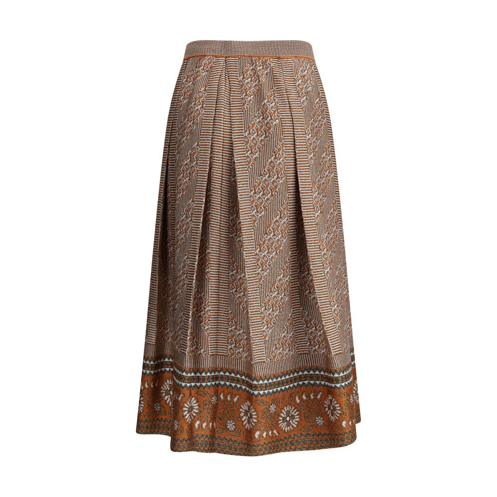 Saia midi de lurex em malha Valentino