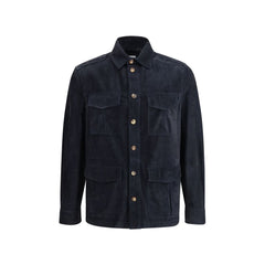 Brunello Cucinelli Camisa de couro camurça Jaqueta