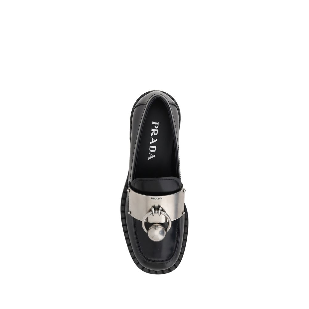 Mocassins de couro Prada