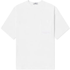 Camiseta de algodão branca Stone Island