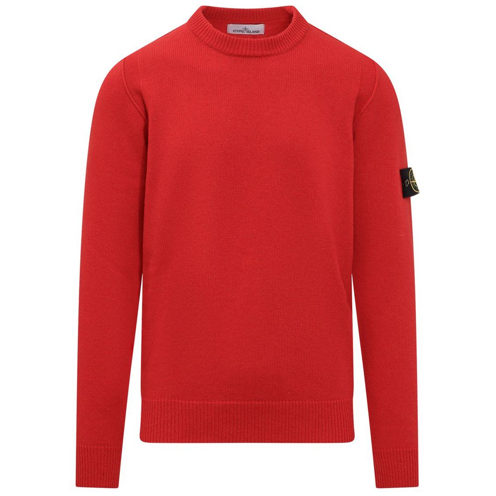 Suéter de lã vermelha Stone Island