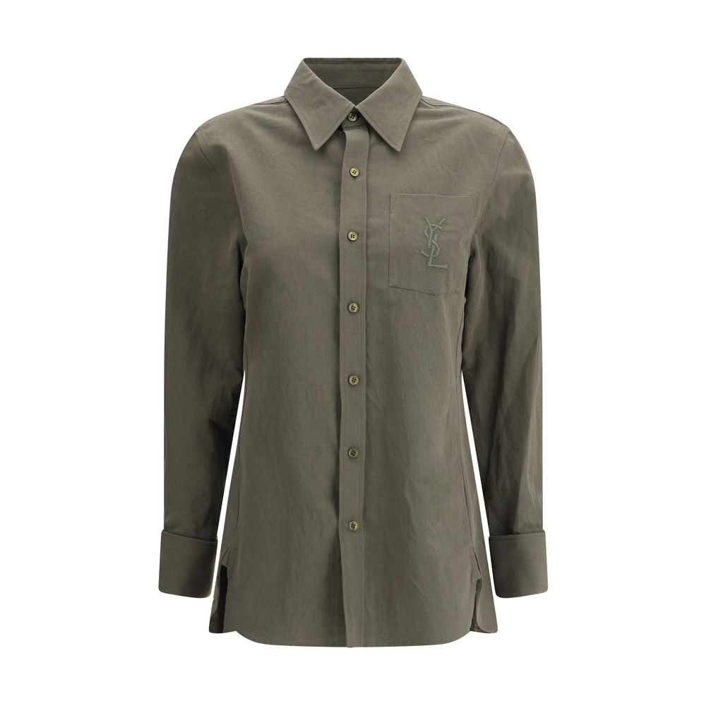 Camisa Saint Laurent de algodão e linho