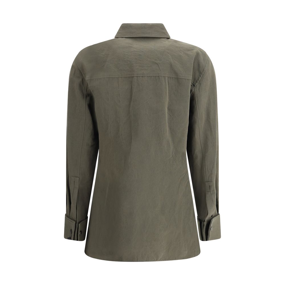 Camisa Saint Laurent de algodão e linho