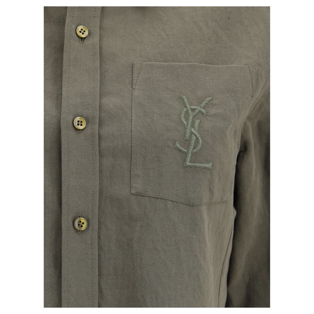 Camisa Saint Laurent de algodão e linho
