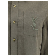 Camisa Saint Laurent de algodão e linho