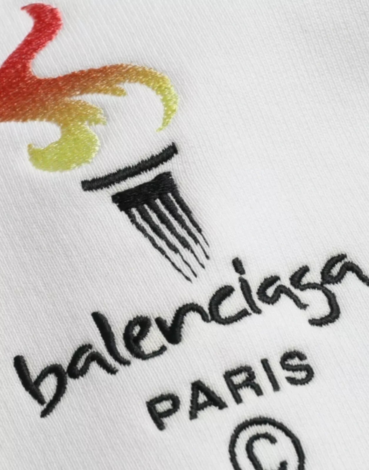 Balenciaga Suéter oversize com capuz e logotipo de algodão branco