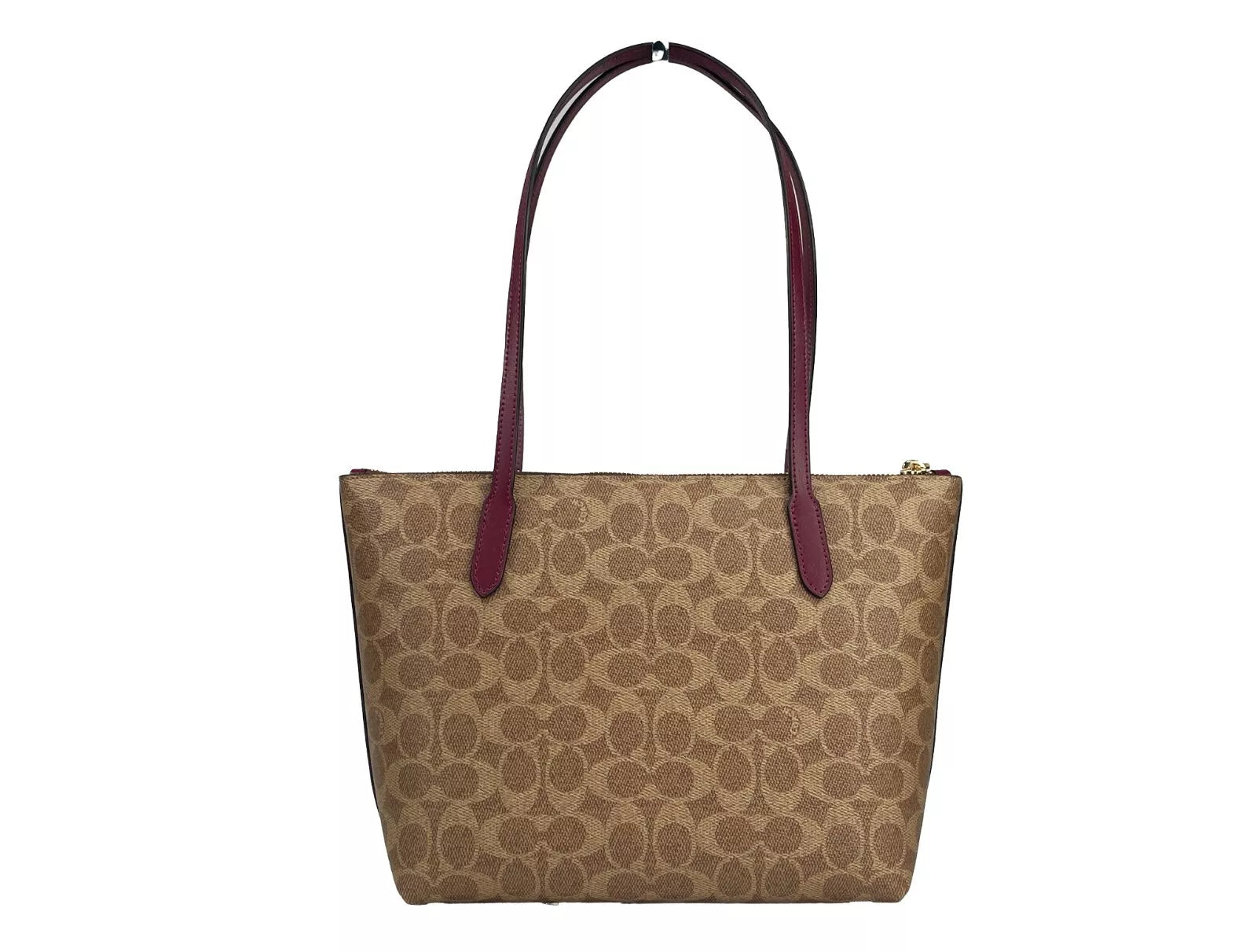 Bolsa tote COACH Signature Canvas Fiona Zip Marrom