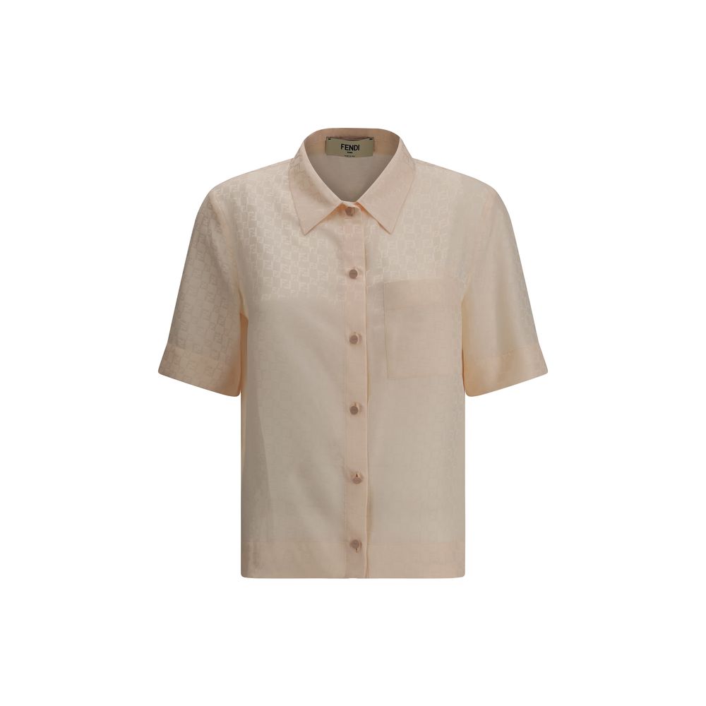 Camisa de seda com estampa Fendi FF