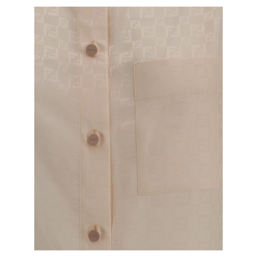 Camisa de seda com estampa Fendi FF