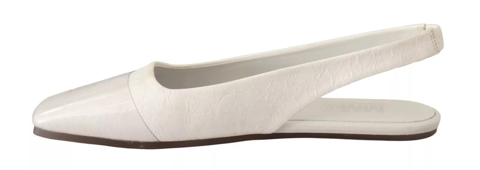 Maison Margiela Sapatos baixos de couro branco tipo slingback
