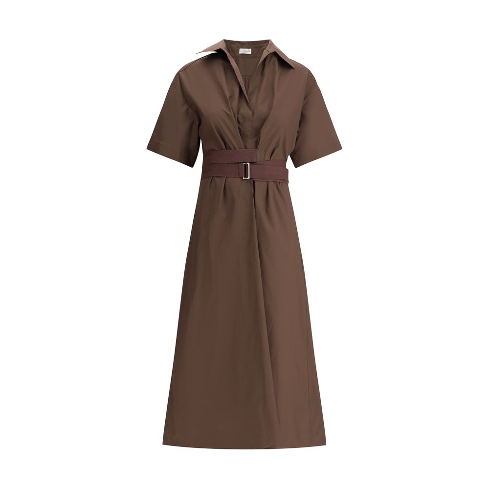 Brunello Cucinelli Vestido longo de algodão