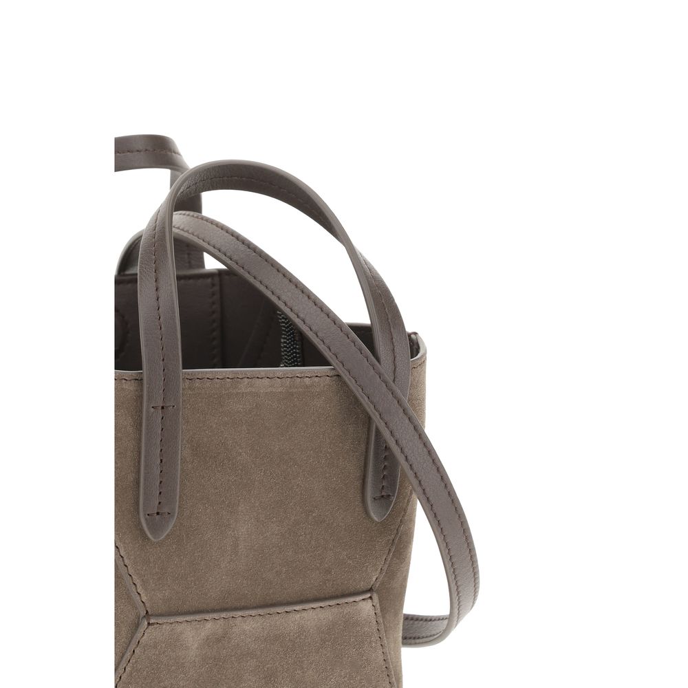 Bolsa de ombro em camurça Brunello Cucinelli