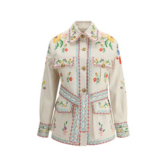 Jaqueta jeans bordada Valentino
