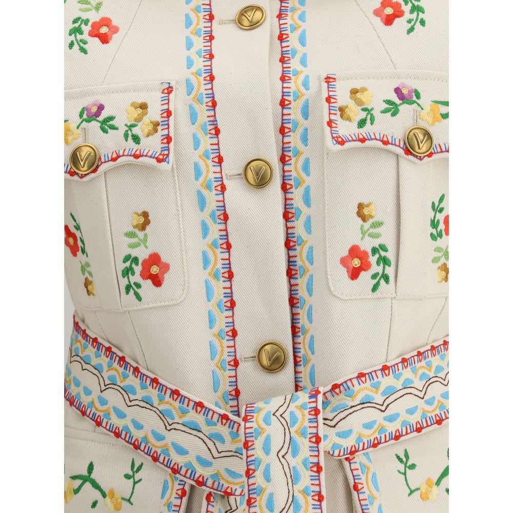 Jaqueta jeans bordada Valentino