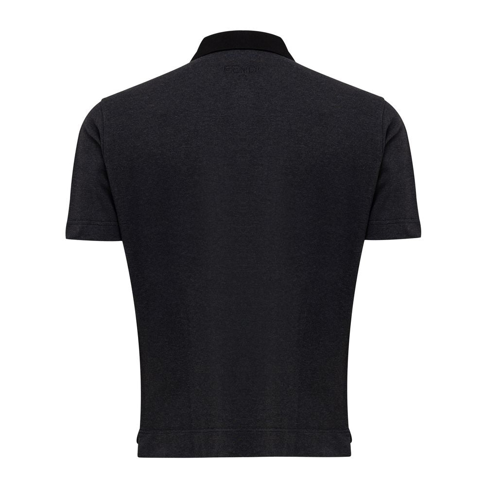 Camisa polo Fendi de algodão preta