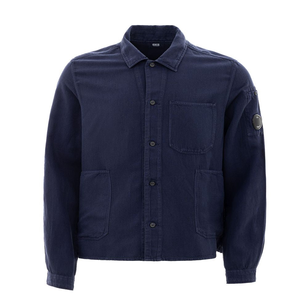 Camisa de algodão azul da CP Company