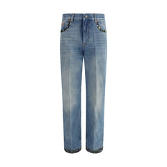 Jeans Valentino com detalhes florais
