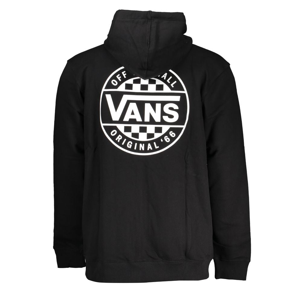 Moletom Vans Sleek Preto com Zíper e Estampa de Logotipo