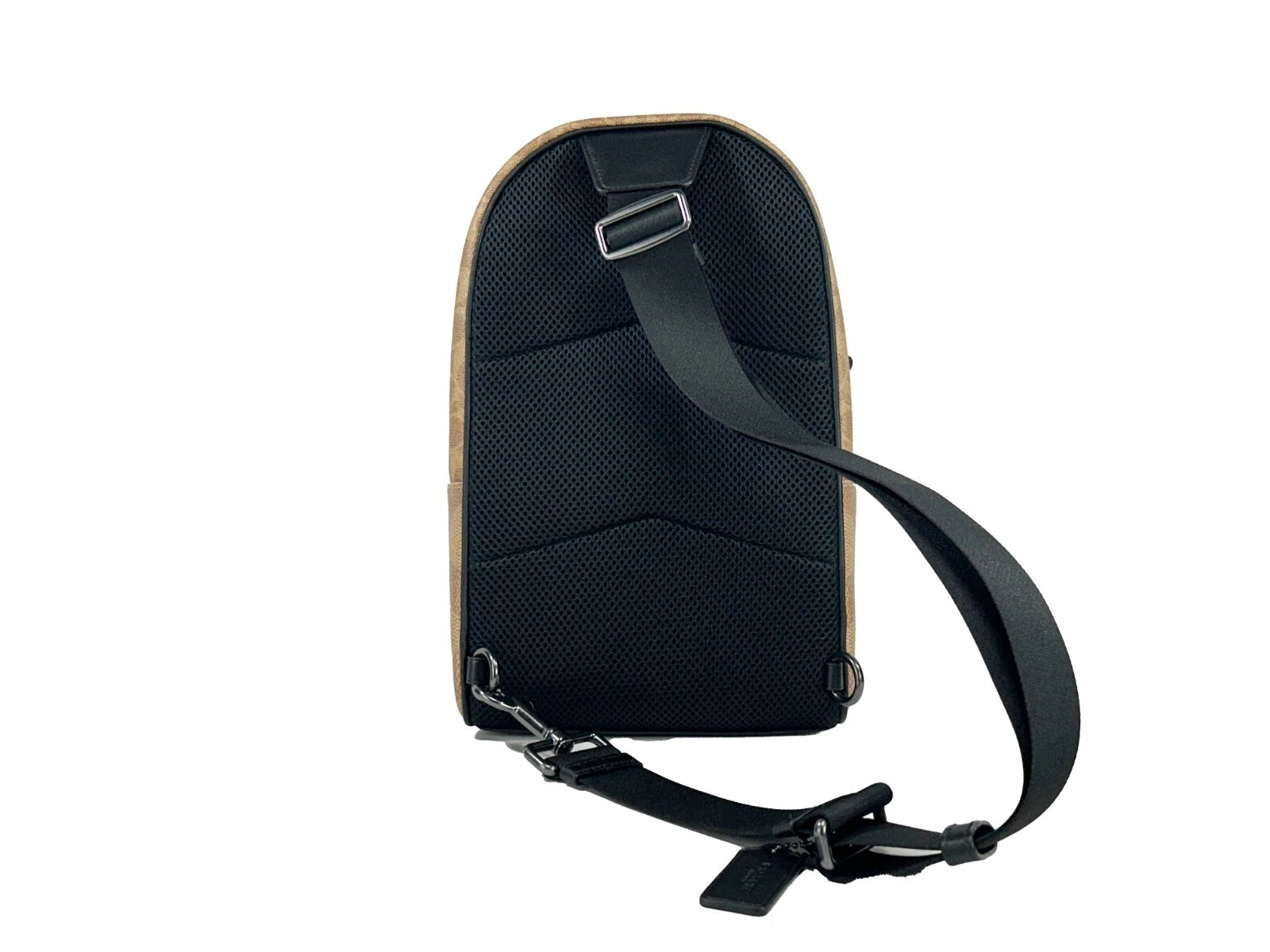 Mochila Coach West Color Block Couro Sling Pack - Areia