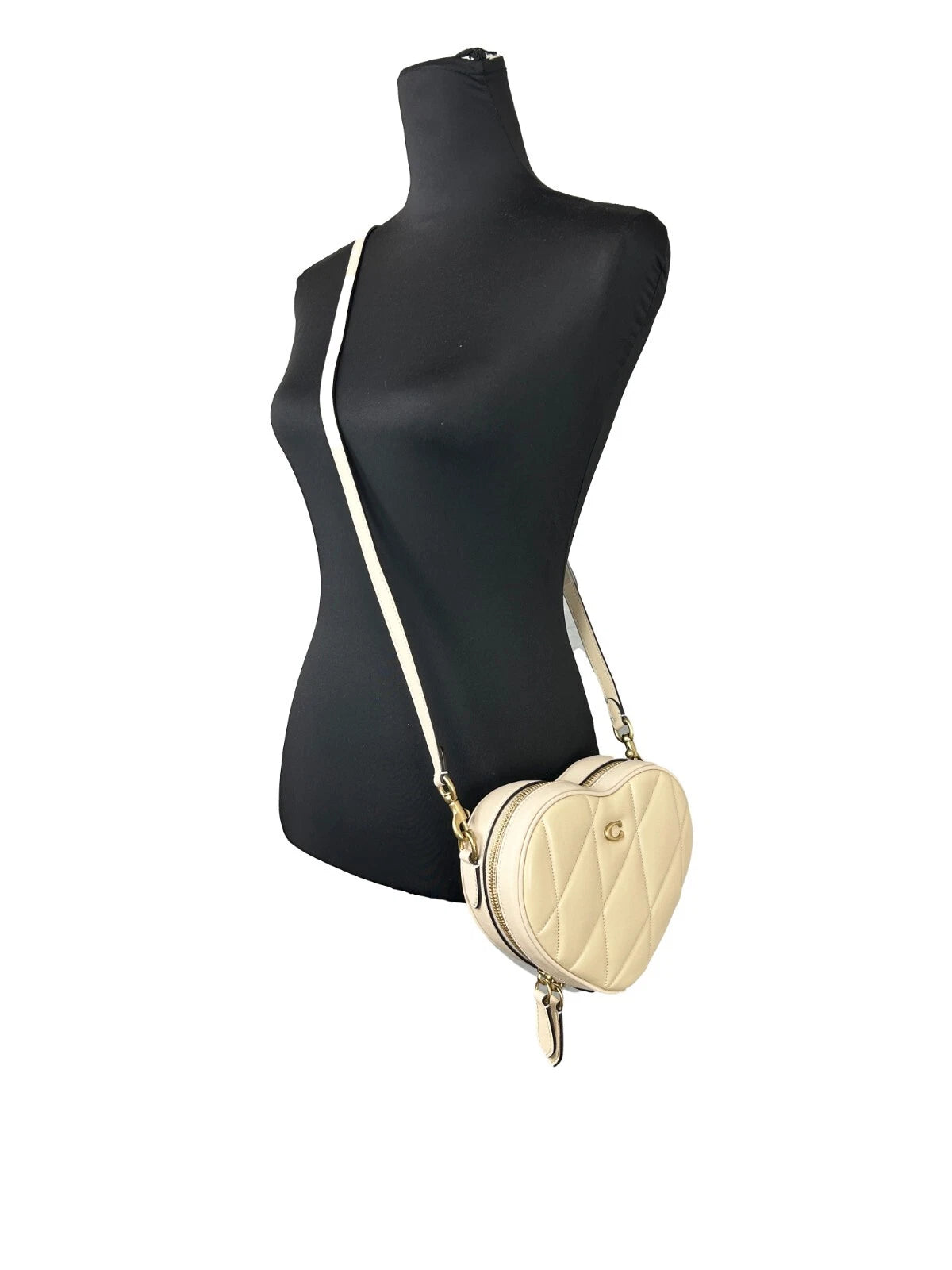 Bolsa transversal pequena de couro acolchoado COACH Heart