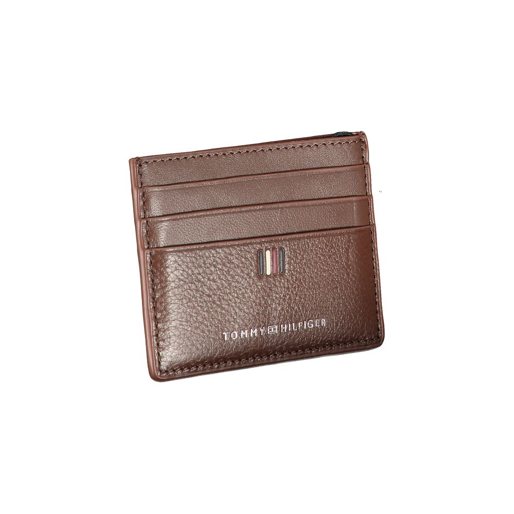 Porta-cartões Tommy Hilfiger em couro elegante com detalhes contrastantes