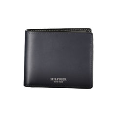 Carteira Tommy Hilfiger Elegante de Couro Azul com Duas Dobras
