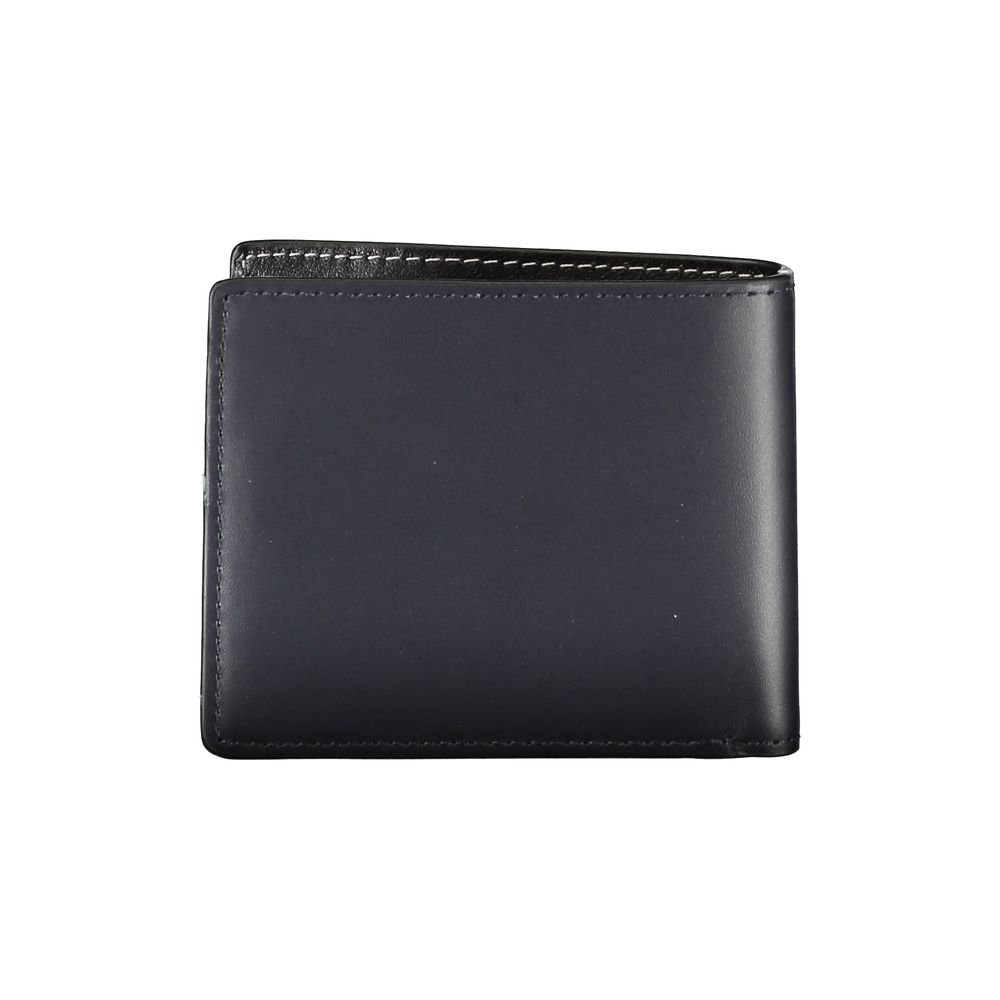 Carteira Tommy Hilfiger Elegante de Couro Azul com Duas Dobras