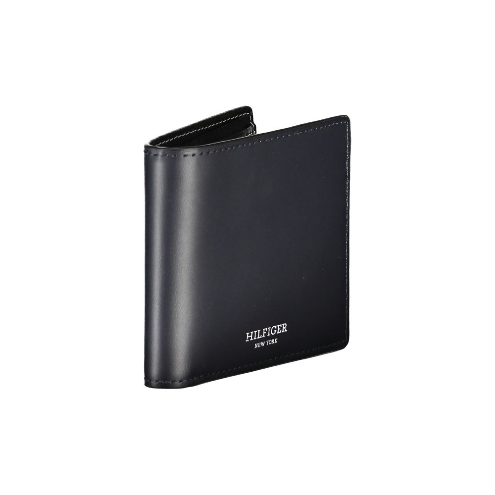 Carteira Tommy Hilfiger Elegante de Couro Azul com Duas Dobras