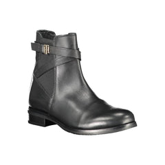 Bota Tommy Hilfiger Preta de Couro Feminina