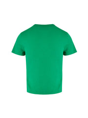 Camiseta com logotipo de algodão verde Gucci