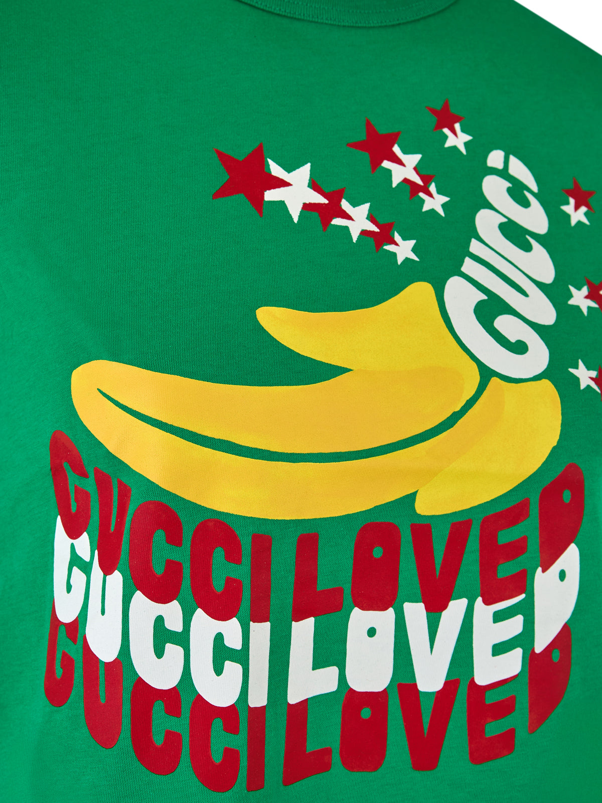 Camiseta com logotipo de algodão verde Gucci