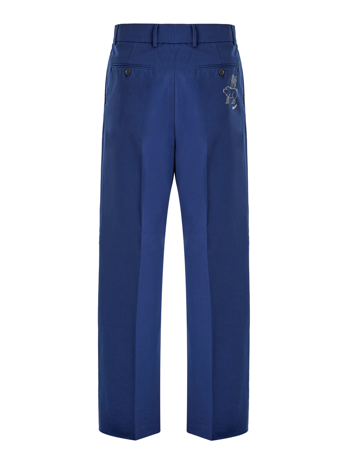 Calça de algodão clássica azul Gucci