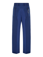 Calça de algodão clássica azul Gucci
