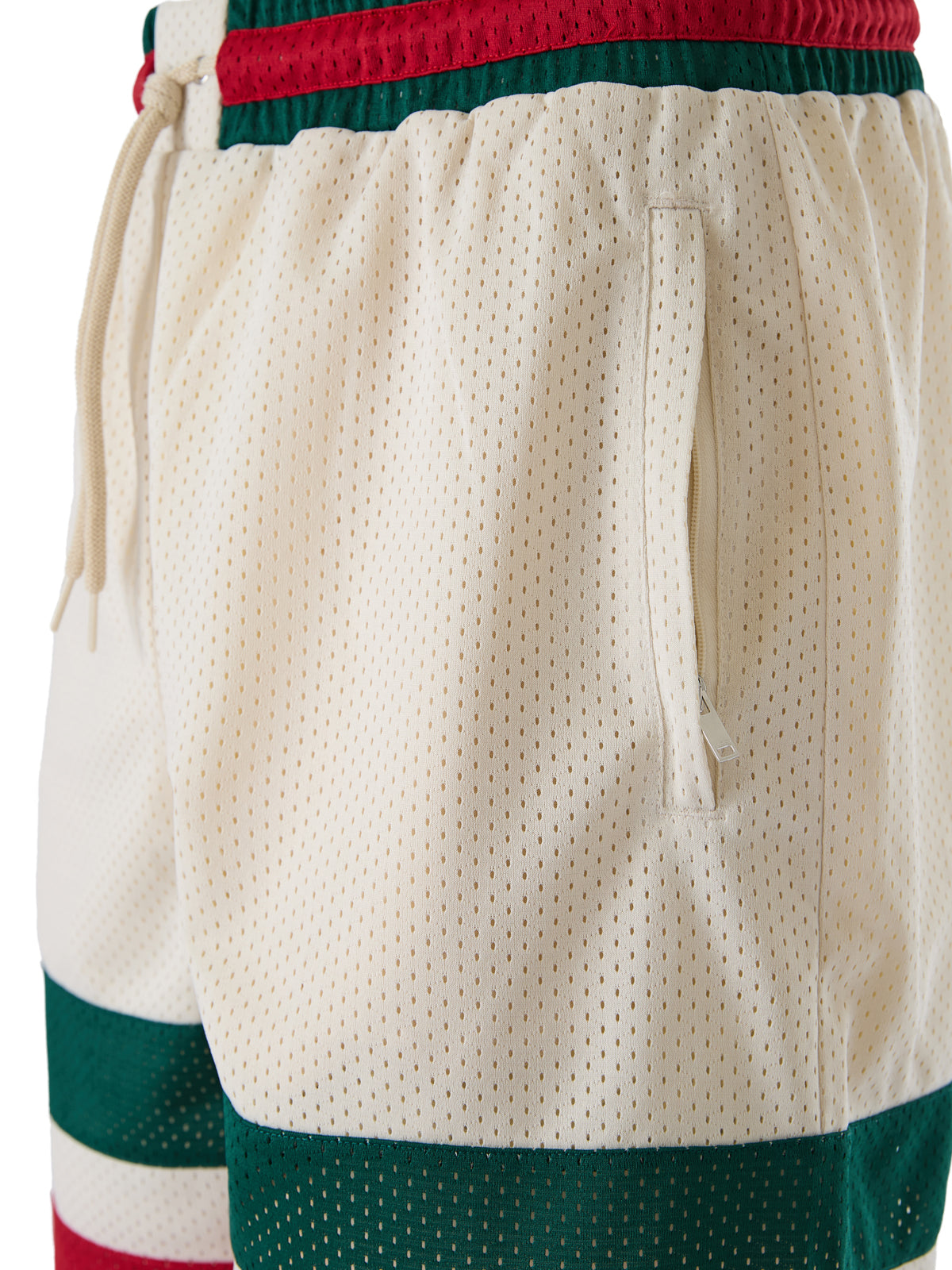 Shorts Gucci com logotipo em poliéster creme