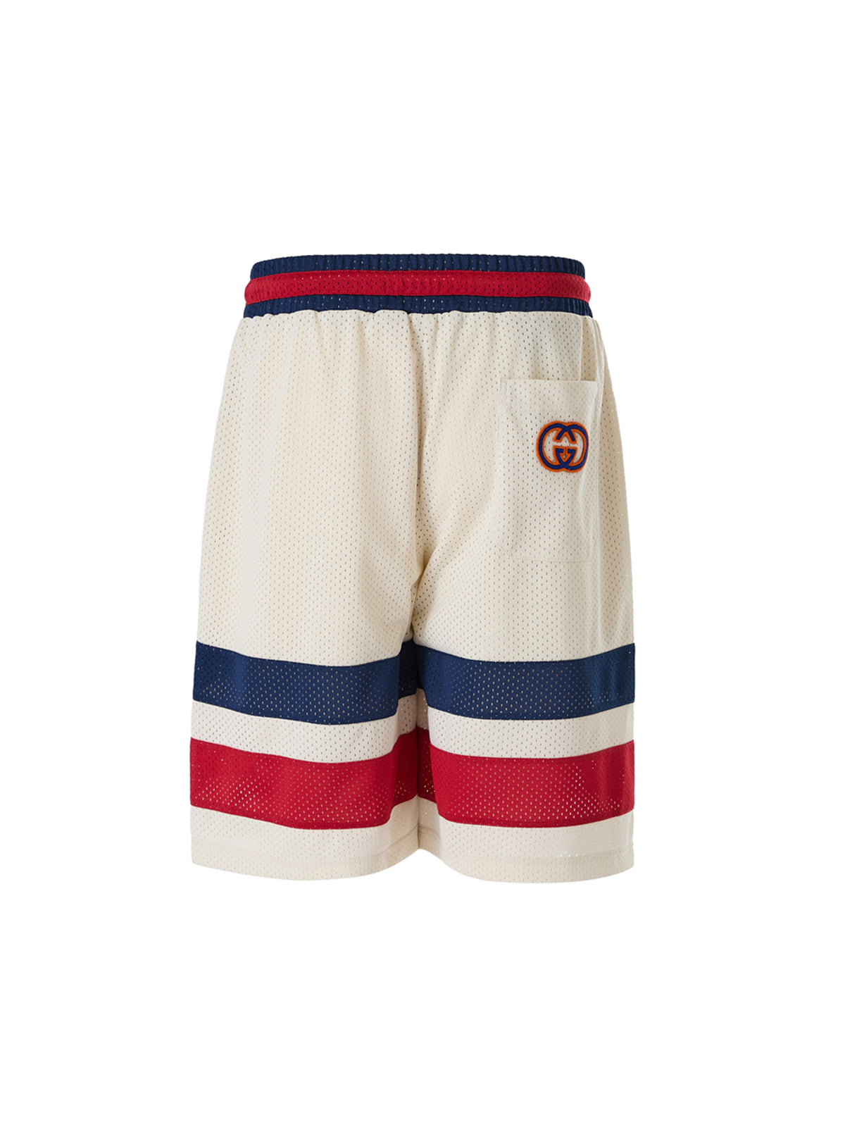 Shorts Gucci com logotipo em poliéster creme