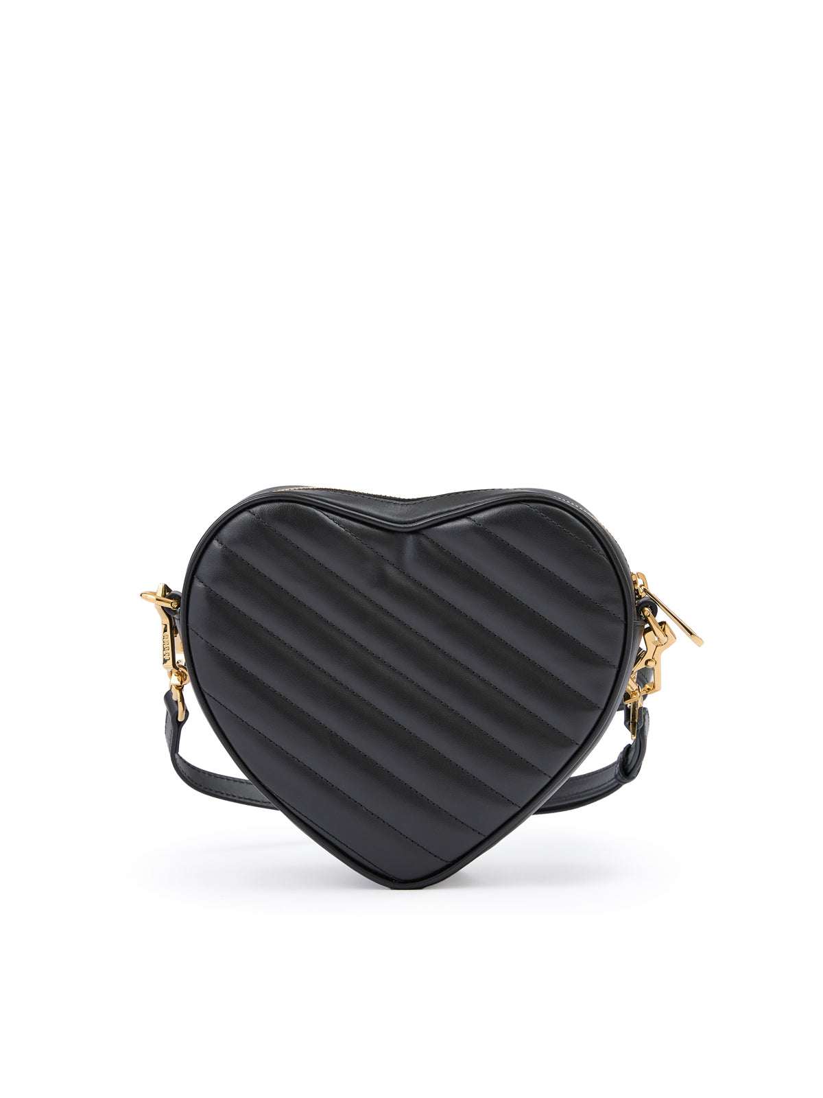 Bolsa transversal Gucci mini coração de couro preta