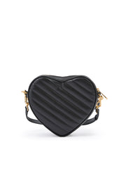 Bolsa transversal Gucci mini coração de couro preta
