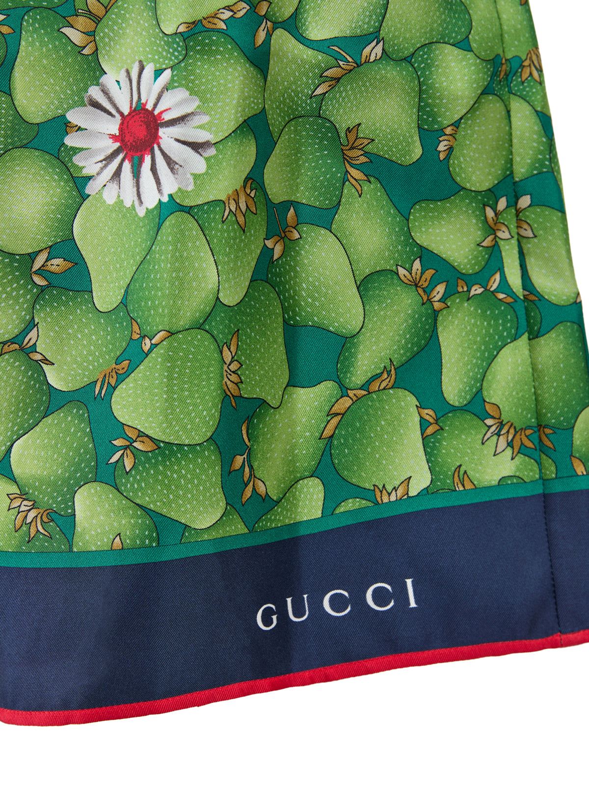 Shorts de seda com estampa floral verde da Gucci