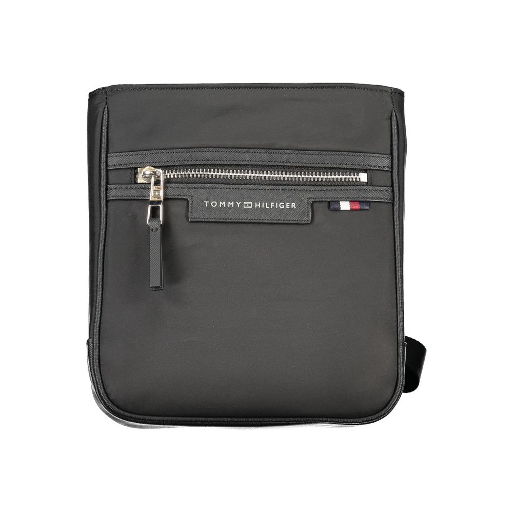 Bolsa de ombro Tommy Hilfiger preta de poliéster