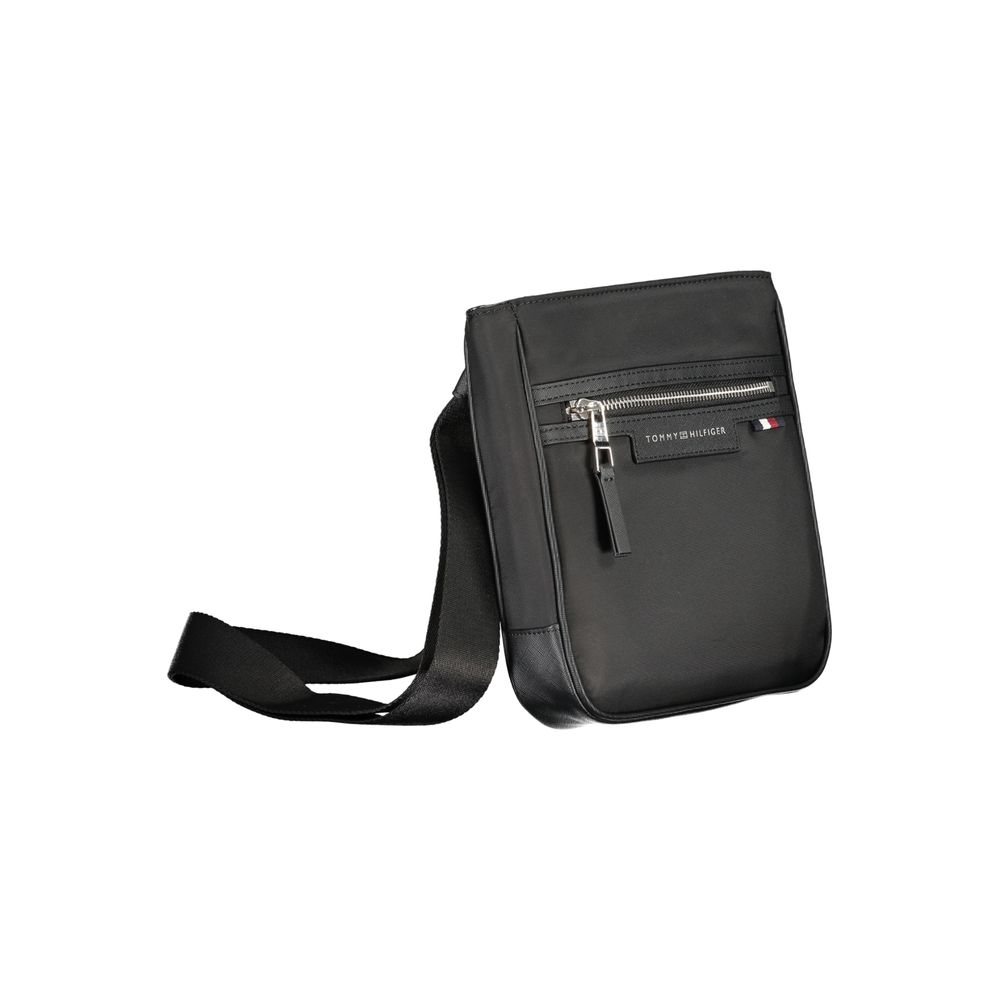 Bolsa de ombro Tommy Hilfiger preta de poliéster