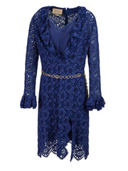 Vestido longo médio de viscose e algodão Gucci Blu