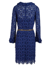 Vestido longo médio de viscose e algodão Gucci Blu