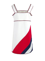 Vestido curto branco de poliéster e algodão da Gucci