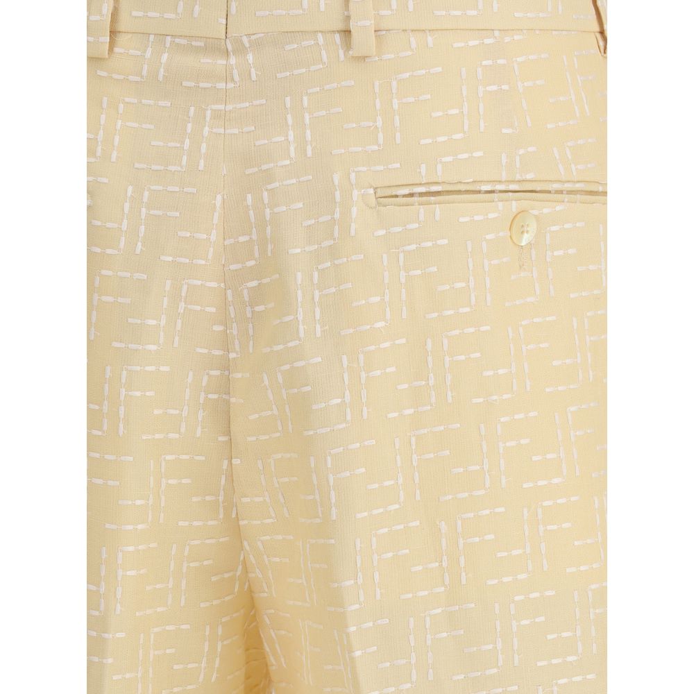 Shorts de linho Fendi
