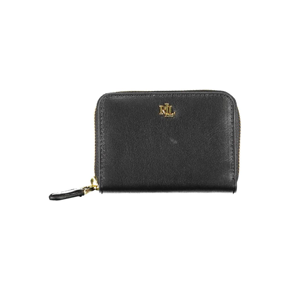 Carteira de couro preta Ralph Lauren