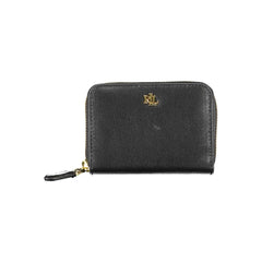 Carteira de couro preta Ralph Lauren