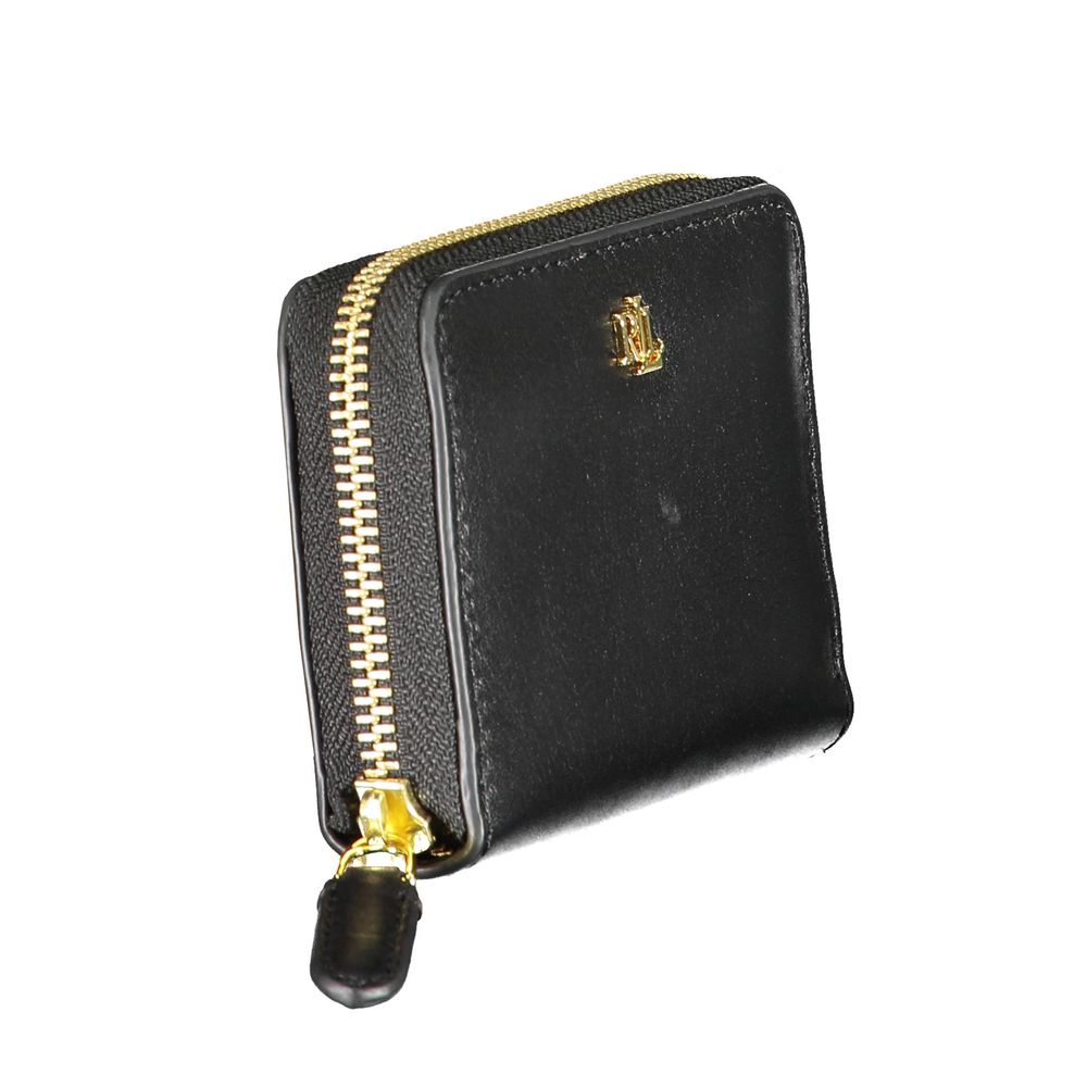 Carteira de couro preta Ralph Lauren