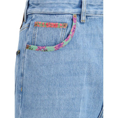 Jeans Valentino com detalhes florais