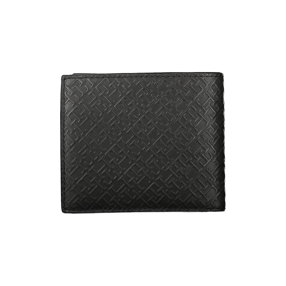 Carteira Tommy Hilfiger Elegante de Couro Preto com Vários Compartimentos
