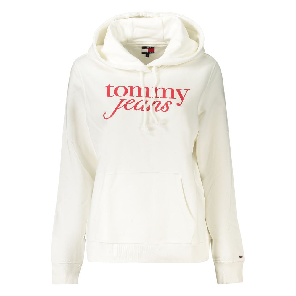 Suéter com capuz feminino Tommy Hilfiger de algodão branco